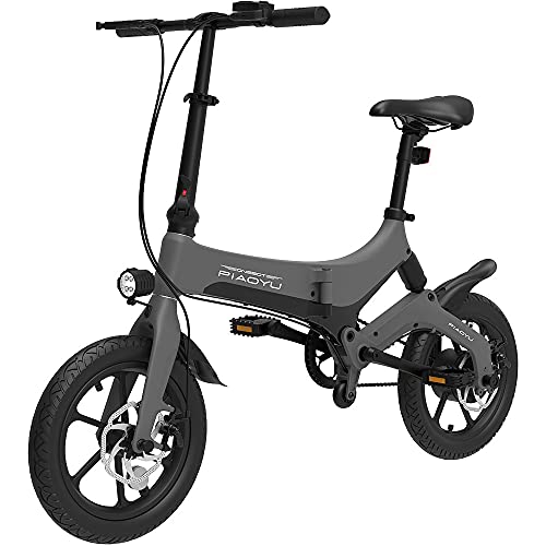 Electric Bicycle ONEBOT GNS6L Grey Folding Bike 16" Wheels 7.8Ah Removable Lithium Battery 250W Motor 25km/h 3 Gear Speed Throttle and Assisted Pedal Magnesium Aluminum Alloy Frame with Design Patent