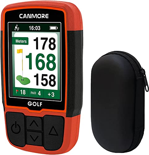 CANMORE HG200 Golf GPS Handheld & Case (Orange) - Full Color Display with 40,000+ Essential Golf Course Data and Score Sheet - Water Resistant - 1-Year Warranty