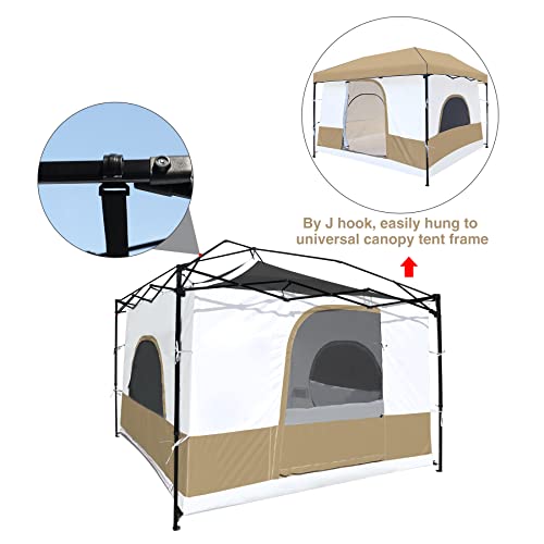 REDCAMP Camping Cube Tent Converts 10' x 10' Pop Up Canopy, Square Tent with Full Floor (Canopy/SHELTER NOT Included)