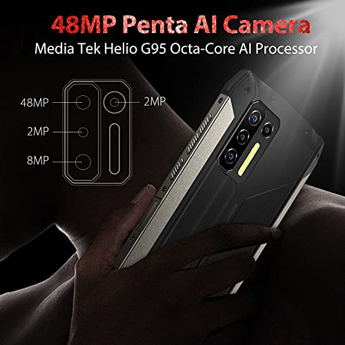 Rugged Smartphone, Ulefone Power Armor 13 with Endoscope, IP68 Waterproof Phone, 13200mAh Battery, 15W Wireless Charge, 48MP Four Rear Camera, 6.81" FHD+, 8GB + 256GB, Helio G95 Octa-core Android 11