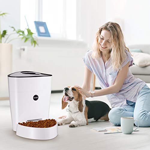 isYoung Automatic Cat Feeder, 4L Smart Pet Feeder for Cat & Dog - 6 Meal, LCD Display with Timer Programmable, Portion Control - Battery/Plug-in Power