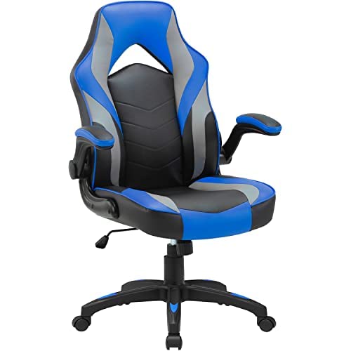 Lorell Gaming Chair, Black and Blue