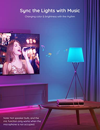 Govee Smart Light Bulbs, WiFi & Bluetooth LED Light Bulbs, RGBWW Color Changing Light Bulbs, 54 Dynamic Scenes, Music Sync, 16 Million DIY Colors Dimmable, Work with Alexa & Google Assistant, 2 Pack