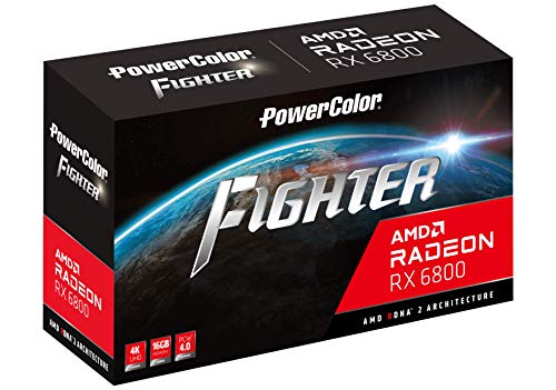 PowerColor Fighter AMD Radeon™ RX 6800 Gaming Graphics card with 16GB GDDR6 memory, powered by AMD RDNA™ 2, Raytracing, PCI Express 4.0, HDMI 2.1, AMD Infinity Cache