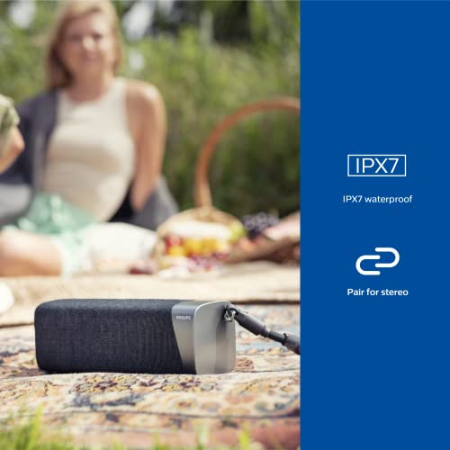 Philips S5505 Wireless Bluetooth Speaker with Large Bold Sound, Up to 12 Hours Playtime, IPX7 Waterproof, Medium, TAS5505