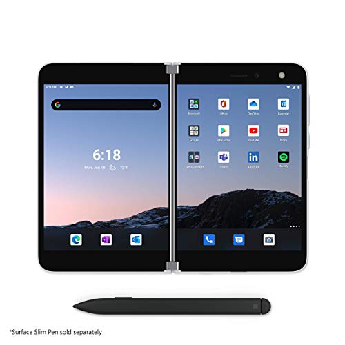 Microsoft Surface Duo Foldable Tablet, 128GB, Unlocked All Carriers - Glacier (Renewed)