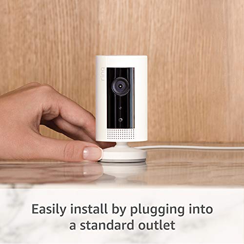 Ring Indoor Cam, Compact Plug-In HD security camera with two-way talk, Works with Alexa - White