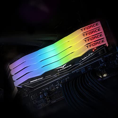 TEAMGROUP T-Force Delta RGB DDR5 32GB Kit 2x16GB 6000MHz Ram Black FF3D532G6000HC38ADC01 Bundle with CARDEA Zero Z44Q 2TB NVMe PCIe Gen4 M.2 2280 Gaming SSD Read 5,000 MB/s TM8FPQ002T0C327