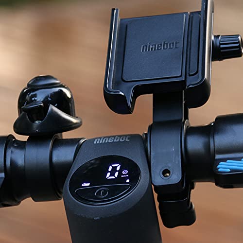 Segway Ninebot Phone Mount, Adjustable Electric Scooter eMoped Bicycle Handlebar Phone Holder, Fits All iPhone's, 12, 11, X, iPhone 8, All Samsung Galaxy, Holds Any Phone 4-6.5 inches Cellphone