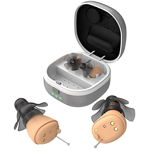 Hearing Aids,YorkSound Rechargeable Hearing Aids For Seniors Adults Hearing Amplifier With Noise Cancelling Portable Hearing Assist Devices With Volume Control (beige065)
