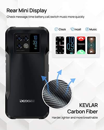 5G Rugged Smartphone DOOGEE V20 (2022) 8GB+256GB 6.43'' AMOLED DotDisplay 64MP+20MP Night Vision Camera Unlocked Cell Phone Android 11 33W Fast Charge 6000mAh Dual SIM IP68 Waterproof Smartphone NFC