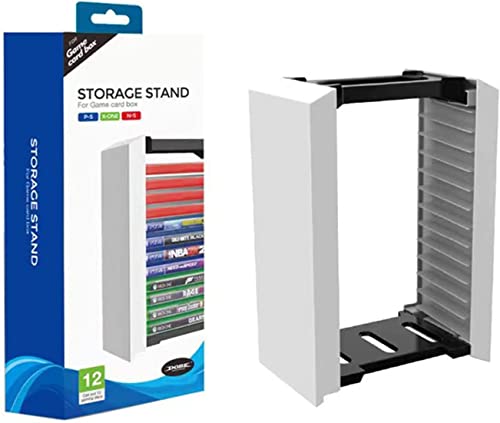 PS5 Game Storage Tower Video Game Storage Stand Compatible with PS5 PS4 Xbox Game Card Cases Up to 12 Games