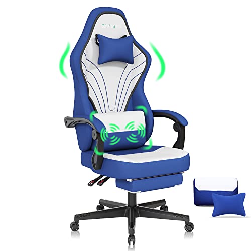 SITMOD Computer Chair Back Support Office Chair Gaming Chair Fabric Ergonomic Racing Chair with Footrest Lumbar Support Swivel Massage PC Big and Tall Gamer Chairs for Adults