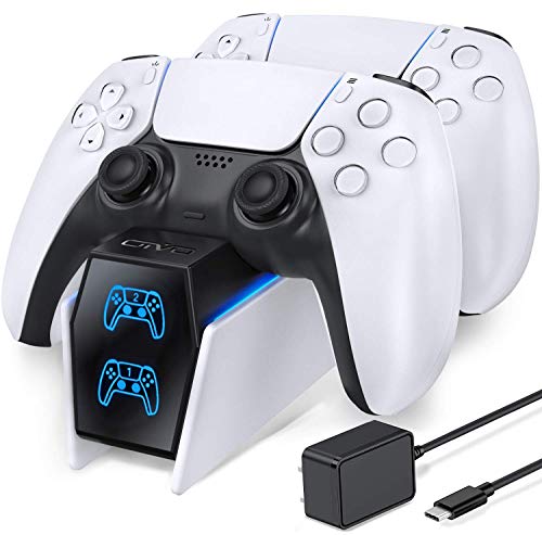 PS5 Controller Charger Station, PS5 Charging Station with Fast Charging AC Adapter 5V/3A, Playstation 5 Dual Controller Charging Stand, OIVO Docking Station Replacement for DualSense Charging Station