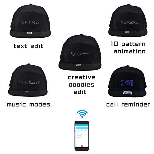 CY TOYS Bluetooth Led Message Hat Animated Display for Party Mystery Black