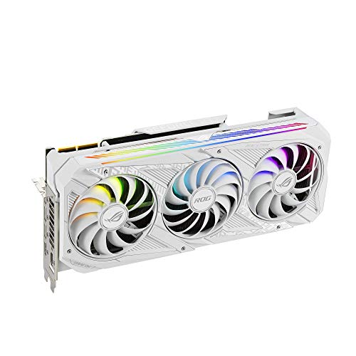 ASUS ROG STRIX NVIDIA GeForce RTX™ 3090 White OC Edition Gaming Graphics Card (PCIe 4.0, 24GB GDDR6X, HDMI 2.1, DisplayPort 1.4a, White color scheme, Axial-tech Fan Design, 2.9-slot, Super Alloy Power