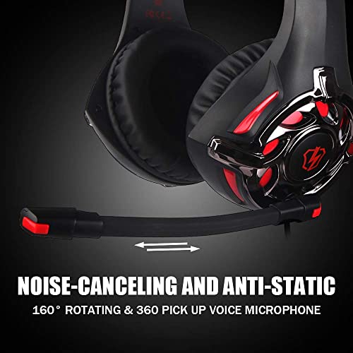 SADES G813 Multi-Platform Playstation 4Gaming Headset with Mic 3.5MM Jack in-LINE Volume Control Over-Ear Headphones for New PC/PS4/XboxOne/Smartphones