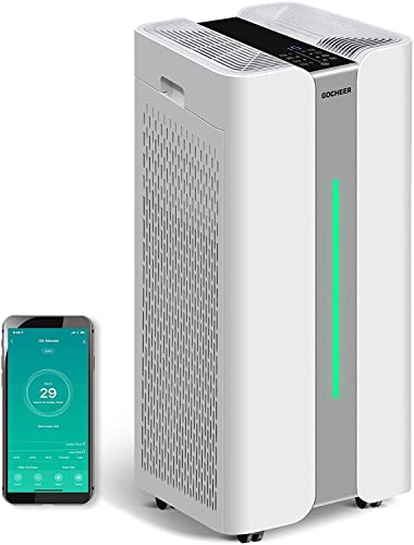 Gocheer Air Purifier for Extra Large Room with H13 True HEPA Filter 2,500 Sq ft Coverage Smart Air Cleaner for Home Eliminate Smoke Dust Pollen Mold Pet Dander Allergens Gases