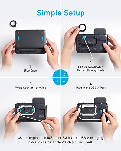 Anker Foldable 3-in-1 Wireless Charging Station with Adapter, 335 Wireless Charger, Works with iPhone 13/13 Pro Max, AirPods Pro, Apple Watch Series 1-6 (Watch Charging Cable Not Included)