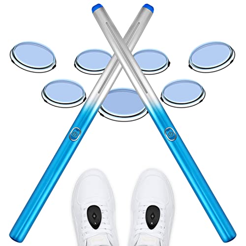 FTOYIN Air Electronic Drum Set, Drumstick Kit Drum Practice Pad for Beginners or Pros, 2 Foot Sensors with Realistic Sound Simulation Drums, Portable Instrument for Birthday Gifts (Blue-Silver)