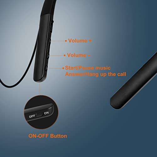 [2022 New] Earup Rechargeable Bluetooth Hearing Amplifier to Aids for Seniors Adults, Wireless Neckband Sound Amplifier Enhancer Device, Noise Cancelling Black, Gifts for Father and Mother