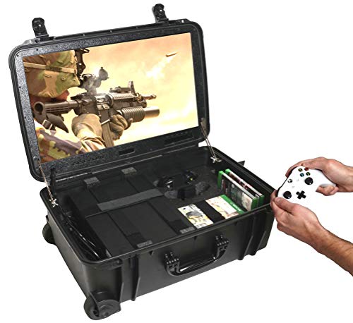 Case Club Xbox One X/S Portable Gaming Station with Built-in 24" 1080p Monitor, Storage for Controllers, Games, and Included Speakers (Xbox & Accessories Not Included)