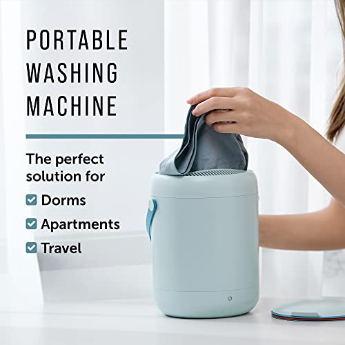 Mini Portable Washing Machine for Small Laundry Loads – Compact Apartment Washing Machine With Quick and Quiet Operation – Convenient Countertop Washing Machine for Your Home – Delicates Washer (Blue)