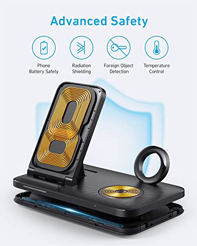 Anker Foldable 3-in-1 Wireless Charging Station with Adapter, 335 Wireless Charger, Works with iPhone 13/13 Pro Max, AirPods Pro, Apple Watch Series 1-6 (Watch Charging Cable Not Included)