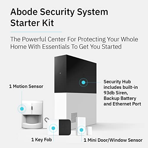 Abode Security System Starter Kit – Expandable to Protect Your Whole Home - Easy DIY Installation - Optional Professional Monitoring - Works with HomeKit, Alexa & Google Home