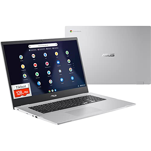 ASUS Chromebook Ultralight Laptop, 17.3" FHD Display Narrow Bezel, Intel Celeron N4500, Type-C, Wi-Fi 6, 17hours Battery Life, Intel UHD Graphics, Webcam (4GB DDR4 RAM | 32GB eMMC+128G SD Card)