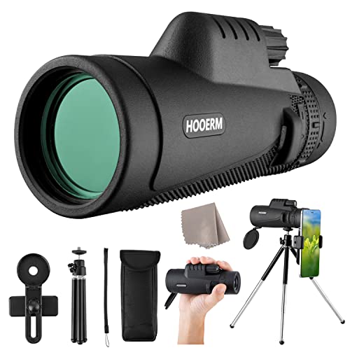 Monocular-12X50 HD Monocular Telescope with Smartphone Adapter,FMC&BAK4 Prism Monoscope with Clear Low Light Vision for Adults Kids Bird Watching Hiking Concert Travel Secenery-Camping Gadgets