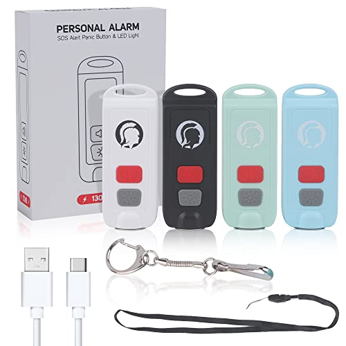 Dorvus, Personal Alarm Keychain. 130 dB Alarm Sound, Light and Weatherproof, Protection for Women Self Defense. Keychain Self Defense and Personal Safety Devices for Women- 4 Pack (ALARM-01)