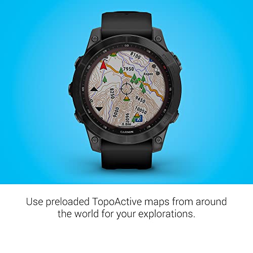 Garmin Fenix 7 Sapphire Solar Edition, GPS Adventure Smartwatch and Signature Series Charging Bundle