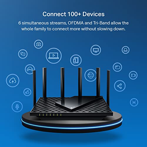 TP-Link AX5400 Tri-Band WiFi 6 Router (Archer AX75)- Gigabit Wireless Internet Router, ax Router for Streaming and Gaming, VPN Router, OneMesh, WPA3