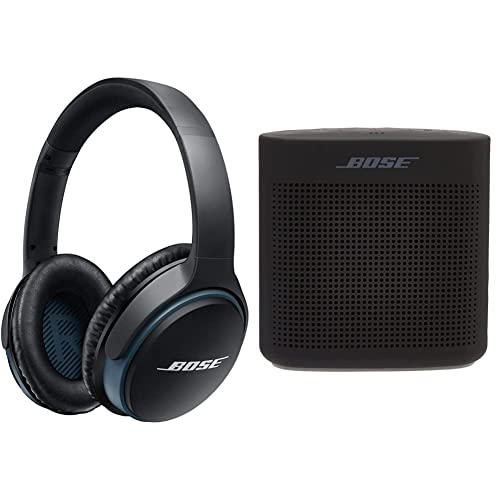 Bose SoundLink Around Ear Wireless Headphones II - Black & SoundLink Color II: Portable Bluetooth, Wireless Speaker with Microphone- Soft Black