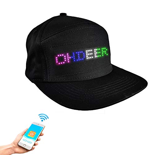 CY TOYS Bluetooth Led Message Hat Animated Display for Party Mystery Black