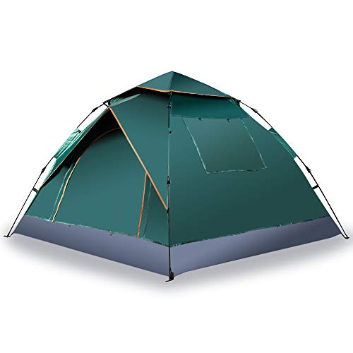 Zone Tech Family Instant Pop Up Tent – 30 Seconds Easy Setup Portable Waterproof and Windproof 3-4 Person Camping, Hiking, Traveling Automatic Pop Up Family Tent - Perfect for Outdoor Activities