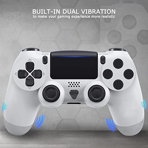 Euiyi PS-4 Wireless Controller,Game Gamepad Joystick Compatible with Playstation 4/Slim/Pro Console Built-in Speaker&Dual Vibration Motors (White)