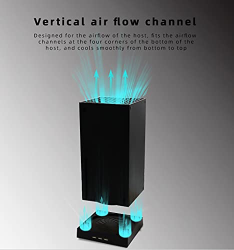 U/D Cooling Fan for Xbox Series X with 4 Fan and 3 USB Port Xbox Series X External Cooler Turbo Temperature Control Fan Console Standing Mount Cooling System