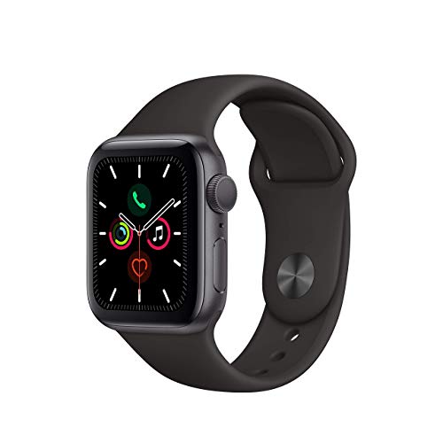 Apple Watch Series 5 (GPS, 44MM) - Space Gray Aluminum Case with Black Sport Band (Renewed) - AOP3 EVERY THING TECH 