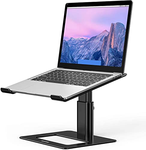 Besign LSX3 Aluminum Laptop Stand, Ergonomic Adjustable Notebook Stand, Riser Holder Computer Stand Compatible with Air, Pro, Dell, HP, Lenovo More 10-15.6" Laptops (Black)