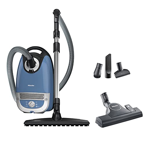 Miele Complete C2 Hardfloor Bagged Canister Vacuum Cleaner for Hard Floors and Low-Pile Carpet, Tech Blue