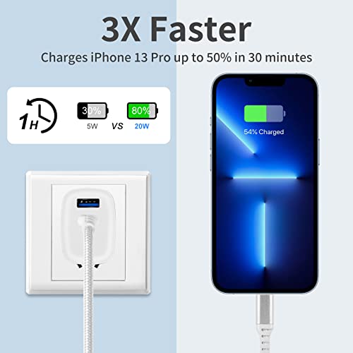 USB C Wall Charger, Deegotech 20W iPhone 12 13 Charger, Dual Port Foldable Plug PD 3.0 Type C Charger Compatible with iPhone 13/13Pro/13 Pro max/iPhone 12/12 Pro max/11/11Pro Max/X/SE3 iPad Pro