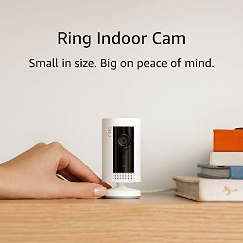 Ring Indoor Cam, Compact Plug-In HD security camera with two-way talk, Works with Alexa - White