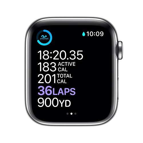 Apple Watch Series 6 (GPS + Cellular, 44mm) - Silver Stainless Steel Case with Silver Milanese Loop (Renewed)