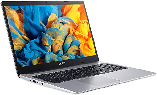 2022 Acer 15inch HD IPS Chromebook, Intel Dual-Core Celeron Processor Up to 2.55GHz, 4GB RAM, 32GB Storage, Super-Fast WiFi Up to 1300 Mbps, Chrome OS-(Renewed) (Dale Silver)