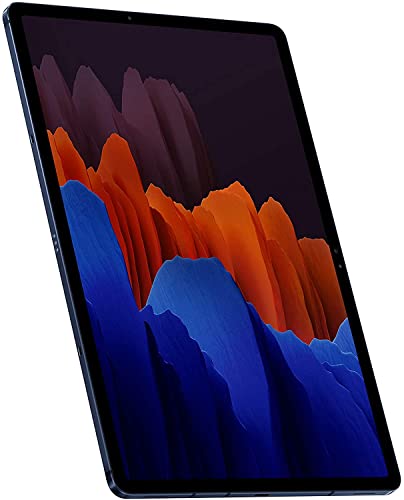 SAMSUNG Galaxy Tab S7+ Plus 128GB Tablet Protective Bundle | with SETPOT Tempered Glass HD Screen Protector, Cleaning Wipes, and Microfiber Cloth | 12.4-inch Android Wi-Fi Bluetooth S Pen, Mystic Navy