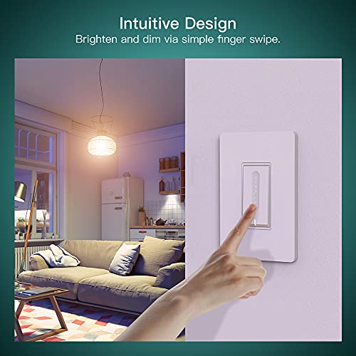 Smart Dimmer Switch 4 Pack, TREATLIFE Smart Light Switch Works with Alexa and Google Home, 2.4GHz WiFi Light Switch for Dimmable LED/CFL/Incandescent Bulbs, Neutral Wire Required, Single-Pole