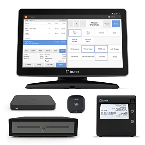 Toast - Restaurant Point of Sale (POS) Starter Kit Plus - Card Reader, POS Hardware/Software, Kitchen Printer, Cash Drawer & Router - Take Payments [US ONLY; Subscription Required]