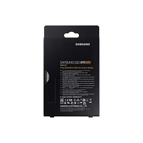 Samsung SSD 870 EVO, 500 GB, Form Factor 2.5”, Intelligent Turbo Write, Magician 6 Software, Black